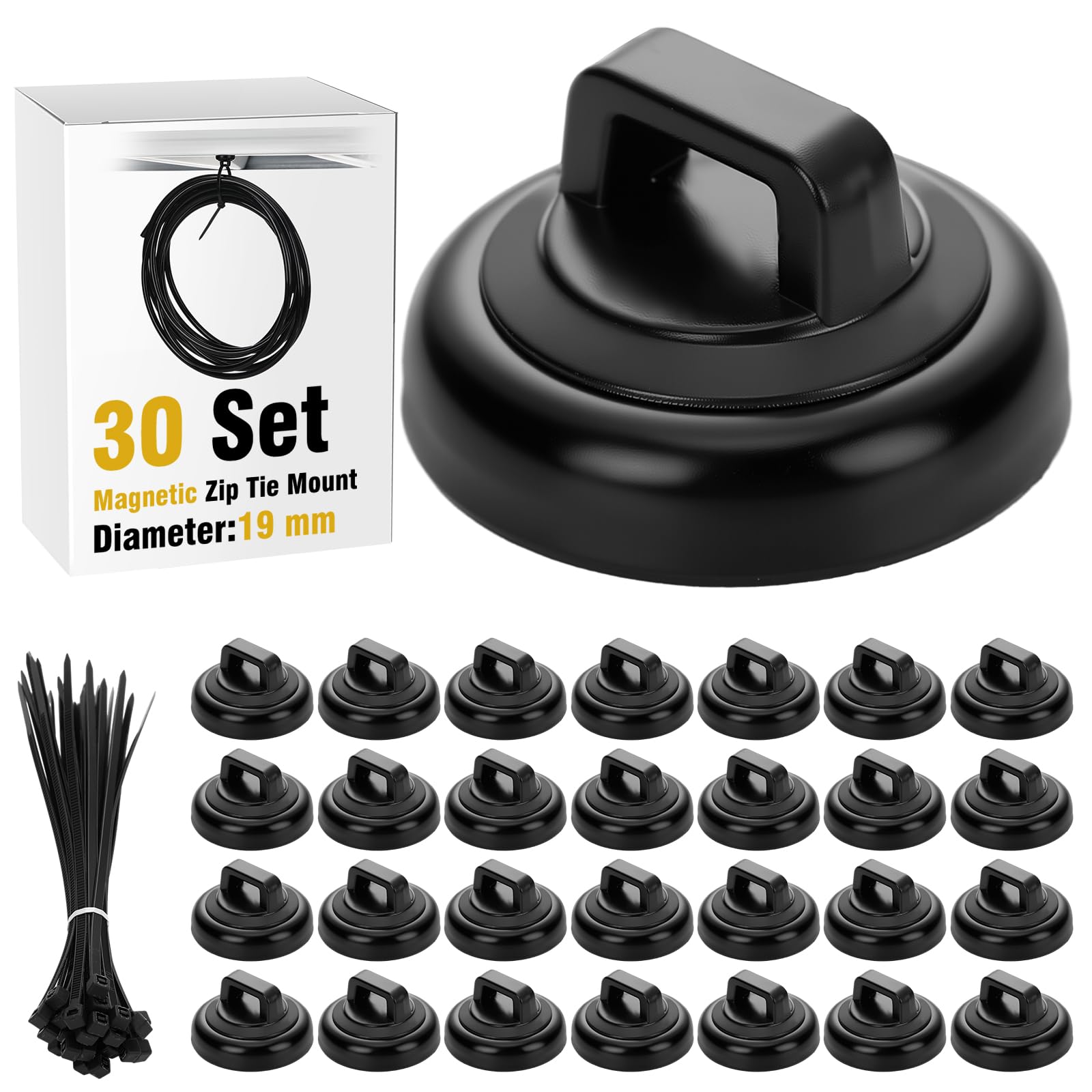 Amazon.com: Leinuosen 30 Set Magnetic Zip Tie Mount and Nylon